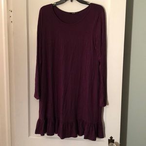 Annabelle long-sleeve ruffle-hem dress